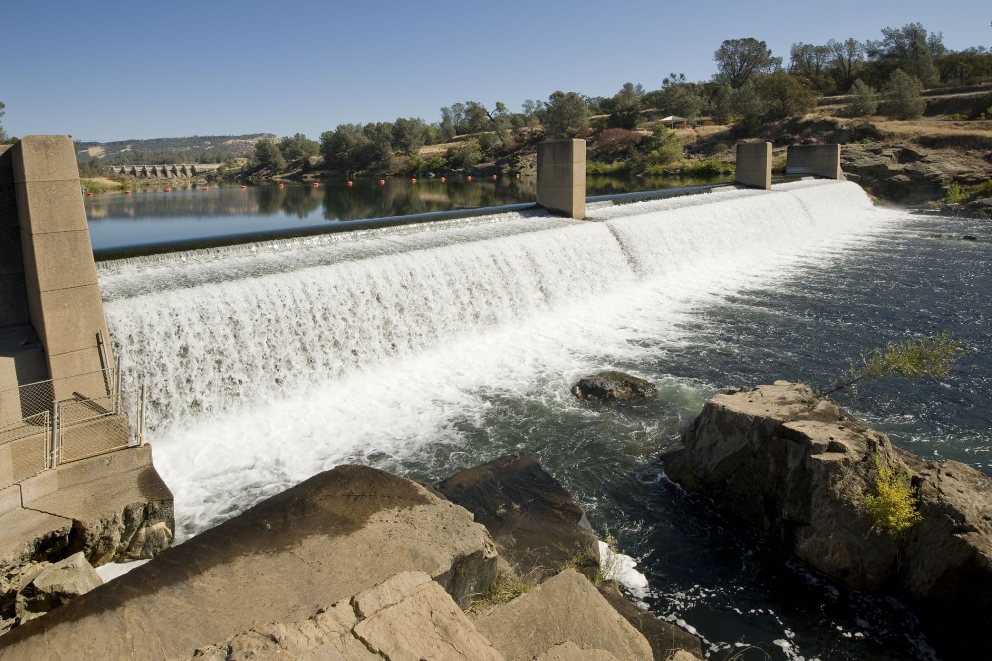 Salmon Diversion Dam, Feather River, Oroville CA.